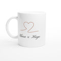 Mug couple personnalisé Cœur, côté cœur