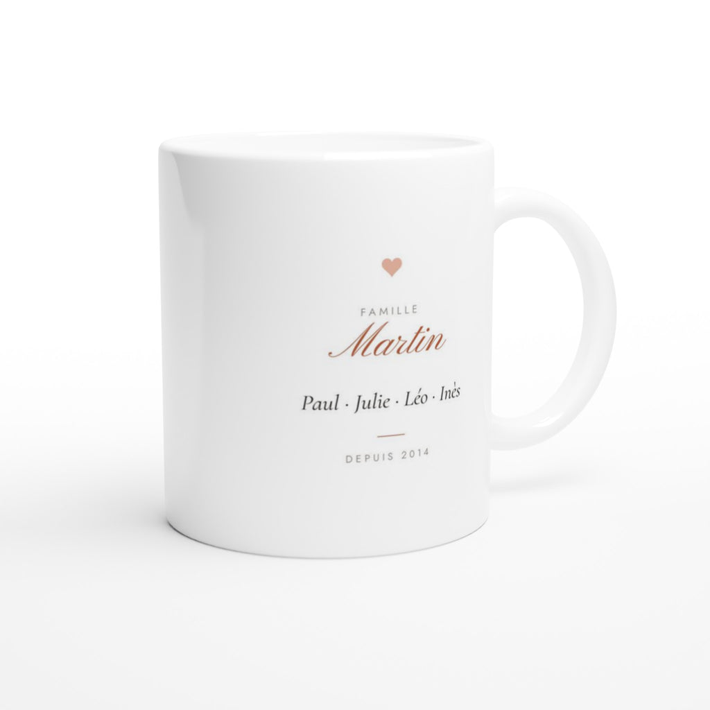 Mug famille personnalisé Maison, côté prénoms