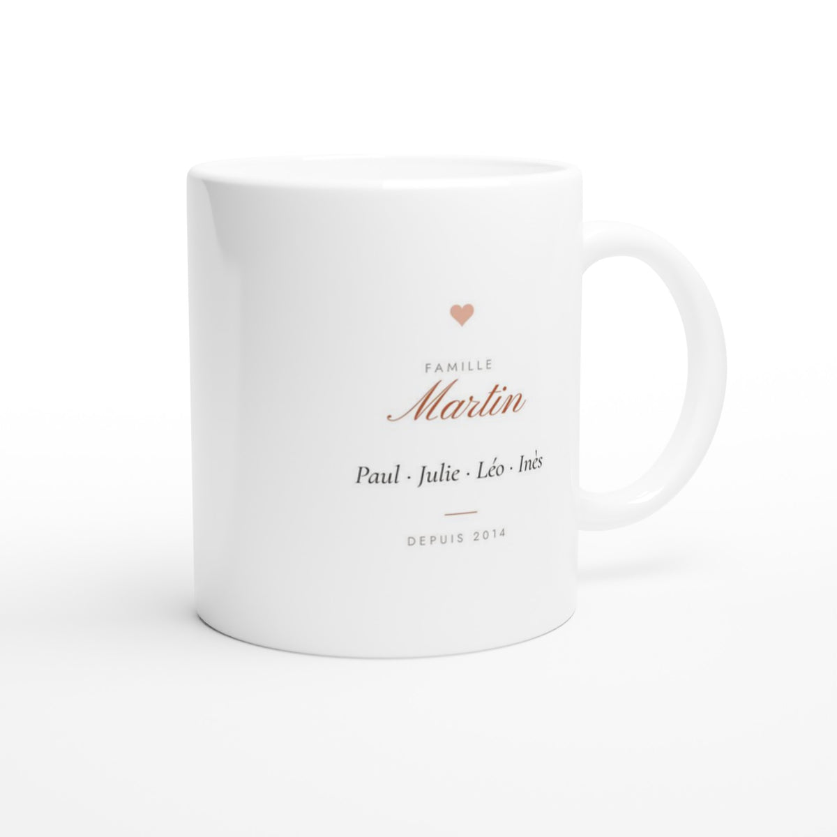 Mug famille personnalisé Maison, côté prénoms